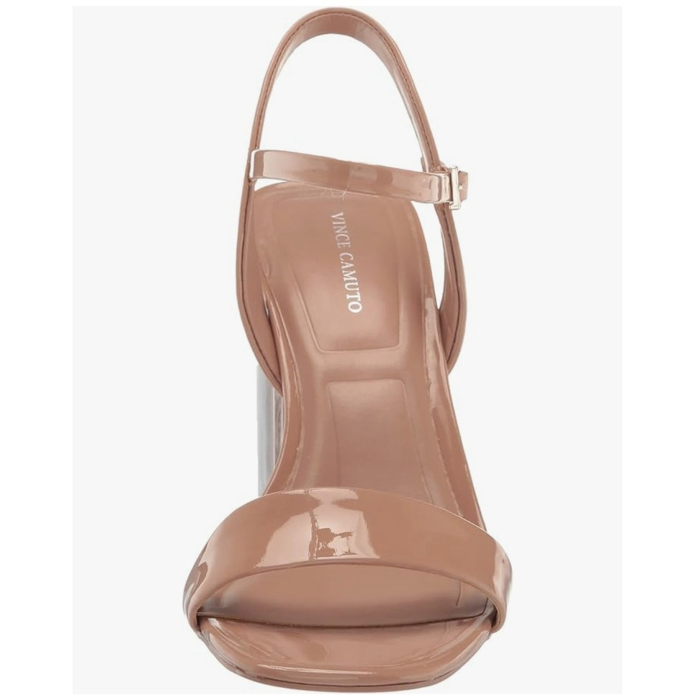 Vince Camuto Women Leather Square Toe Block Heels SZ 10 M - Dark Blush Beige - Picture 6 of 16